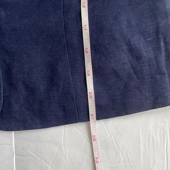 JG Hook linen blend blazer, navy. Round collar. NWOT women’s size 8 petite - Picture 6 of 8